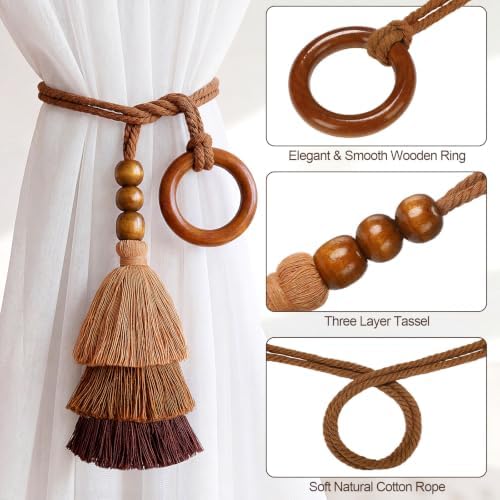 Novabright 4 Pcs Boho Curtain Tiebacks - Image 2