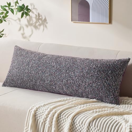 Soft Wool Decorative Throw Pillow Covers 14x36 Purple SY011E14 by Allorry
