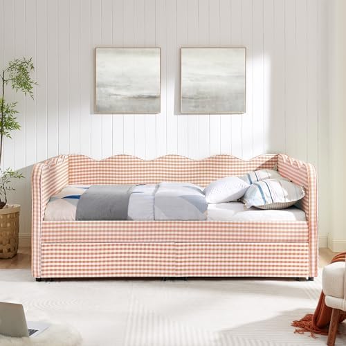 KEIKI Full Gingham Upholstered Daybed - Image 4
