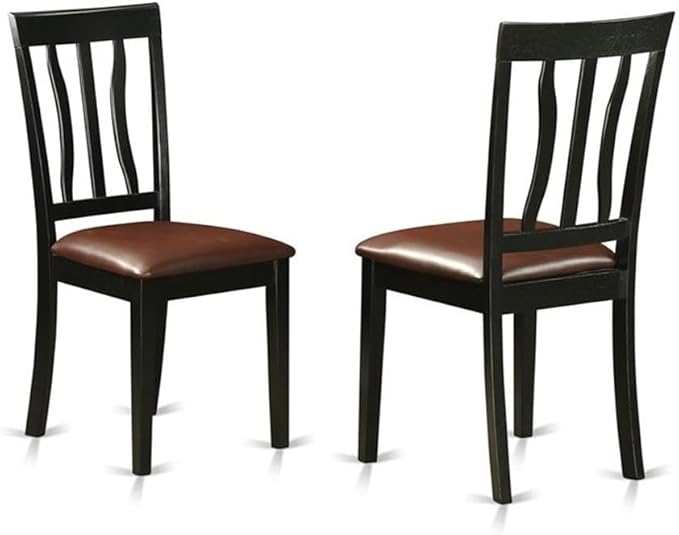 East West Furniture QUAN9-BCH-LC 9 Piece Dining Table Set Includes a Rectangle Dining Room Table with Butterfly Leaf and 8 Faux Leather Upholstered Chairs, 40x78 Inch, Black & Cherry