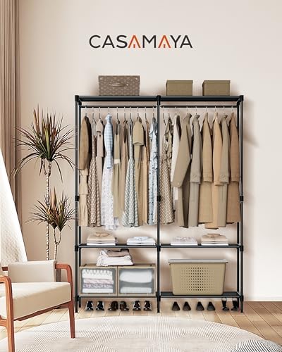 CASAMAYA Clothes Rack, Portable Closet, 54.3 Inch Large Capacity Wardrobe Closet - Image 2