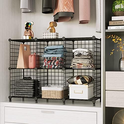 AWTATOS Wire Cube Storage, Closet Organizer, 6 Cube Storage Shelf - Image 3