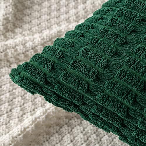 MIULEE Christmas Corduroy Decorative Pillow Covers 20x20 Dark Green - Image 4