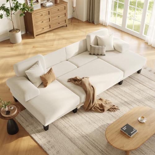 112'' U-Shaped Sectional Couch, Sleeper Sofa by Asahree