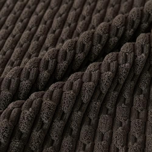 Set of 4 Beige Brown Coffee Decorative Throw Pillow Covers 12x20 Inch Corduroy - Image 5