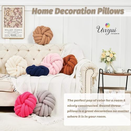 Knot Pillows, 14 Inch Decorative Throw Pillows Round Pillows Cushion, Soft - Image 5
