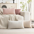 Set of 4 Soft Textured Decorative Throw Pillow Covers 12X20 Inch Cozy Farmhouse by Cozoomy