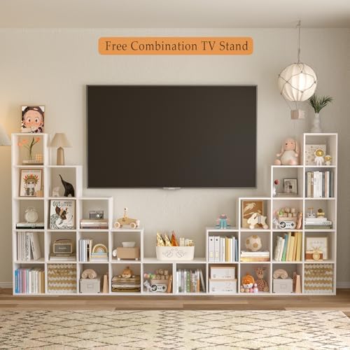 OSCHF Ladder Cube Storage Bookcase, 15-Cube Corner Shelf - Image 5