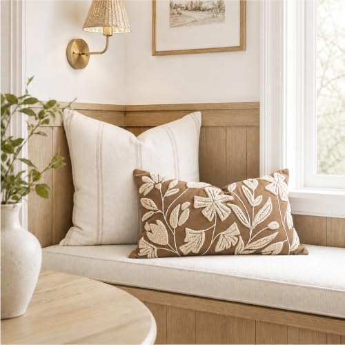 BlissBlush 12x20 Fall Lumbar Pillow Cover, Rectangular Brown Decorative Throw - Image 5