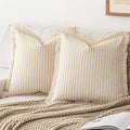 YEENAASY Throw Pillow Covers 18x18 Boho Striped Pillow Cases by YEENAASY