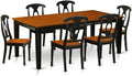 East West Furniture QUKE7-BCH-W 7 Piece Dining Table Set Consist of a Rectangle Dining Room Table with Butterfly Leaf and 6 Wood Seat Chairs, 40x78 Inch, Black & Cherry