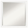 Amanti Art White Bathroom Mirror for Over Sink, 23x23 Oliver White Narrow Square Vanity Mirror, Medium Modern Wood Frame, Hangs Horizonally and Vertically, Bathroom Wall Decor, Beveled Edge