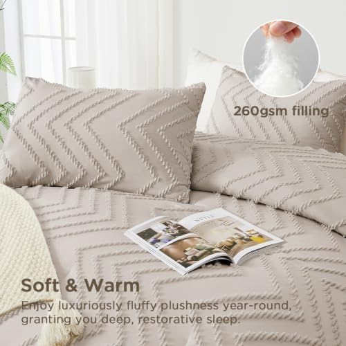 Andency Linen Oversized Queen Comforter Set, 3 Pieces Bedding Set - Image 3