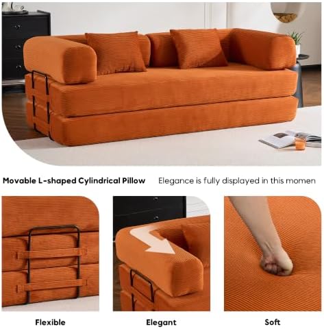 78" Convertible Floor Sofa Bed, Boneless Couches - Image 4