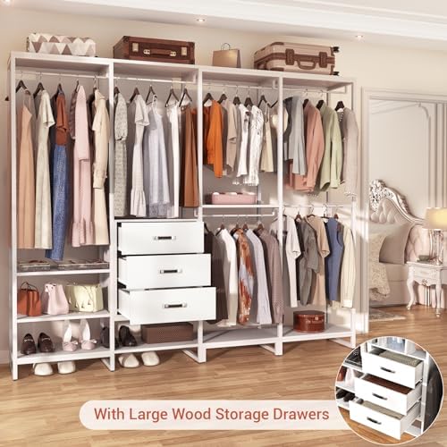 Aheaplus Wood Clothes Rack Wardrobe Closets - Image 4