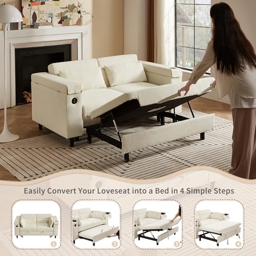​66" Multi-Functional Pull-Out Sofa Bed - Image 6
