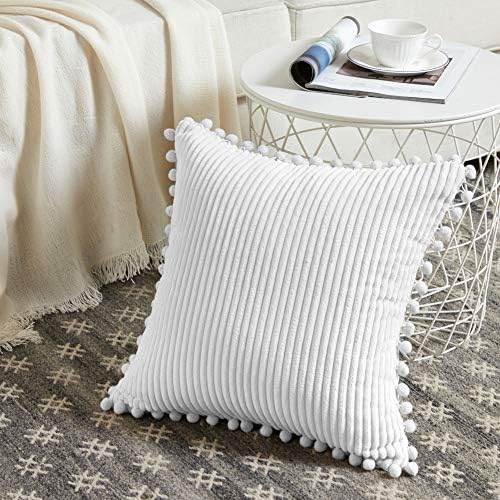 Fancy Homi Pack of 2 White Boho Decorative Throw Pillow Covers - Image 2