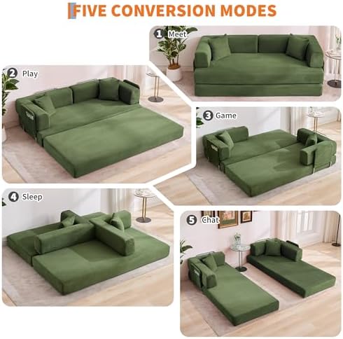 5-in-1 Convertible Sleeper Sofa Bed - Image 5