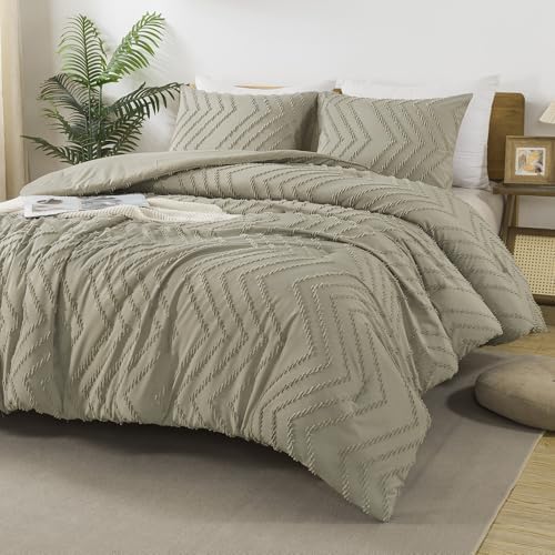 Andency Oatmeal Twin Comforter Set, 2 Pieces Boho Bedding Set - Image 4