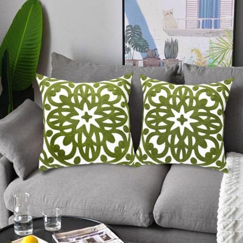 Alysheer Embroidered Decorative Throw Pillow Cover 18"x 18" Set of 2 - Image 3