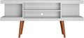 Manhattan Comfort Utopia 53.14" Freestanding Entertainment Center for Living Room, Mid Century Modern TV Stand with Shelves, Storage and Media Holes, Fits 50" Screens, White