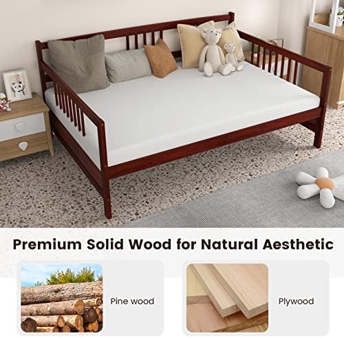 GIANTEX Full Size Daybed, Wooden Daybed Sofa Bed Frame - Image 6