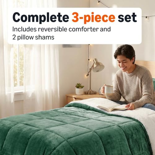 Amazon Basics Reversible Sherpa Comforter Set - Image 3