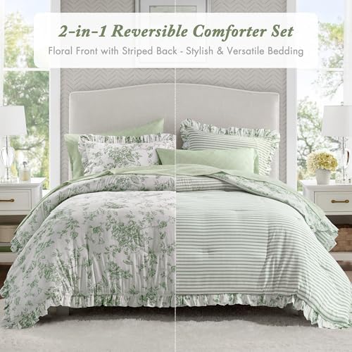 Madison Park Essentials Green Floral Comforter Set - Image 3