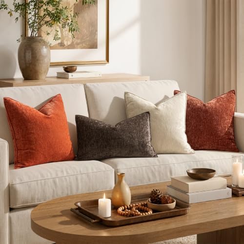 MIULEE Chenille Lumbar Throw Pillow Covers Fall - Image 5