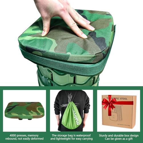 Collapsible Stool Chair with Padded Cushion Seat, Easy Carry Portable Folding - Image 2