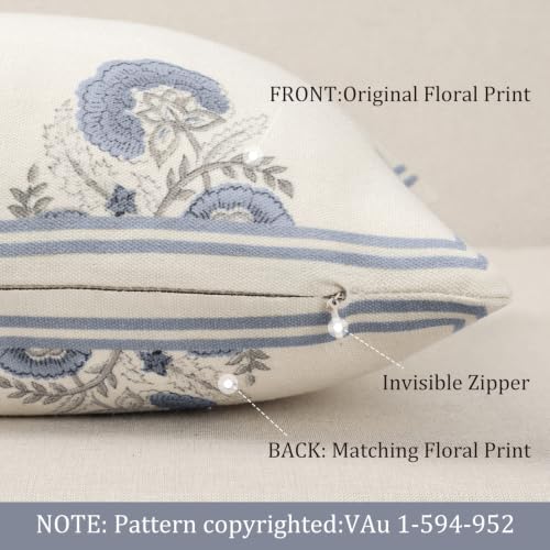 Vintage Floral 12x20 Lumbar Pillow Cover Pack of 1, Double-Sided Botanical - Image 4