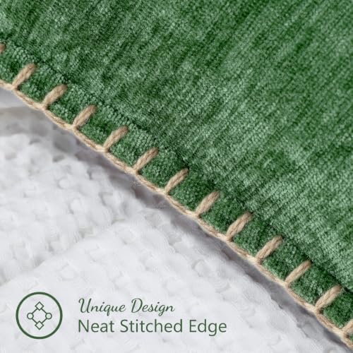 Pallene Chenille Soft Green Throw Pillow Cover 26x26 Set of 2 - Image 3