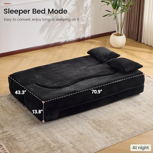 71” Convertible Sofa Bed, Single Size Sleeper Couch - Image 5