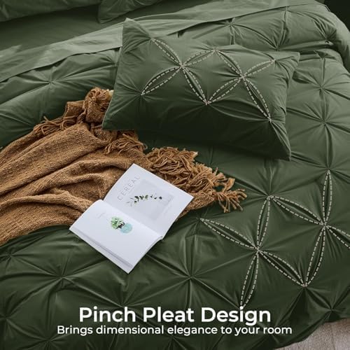 Sasttie Twin XL Comforter Set, 5-Piece Bed in a Bag, Pintuck Bedding Set - Image 4