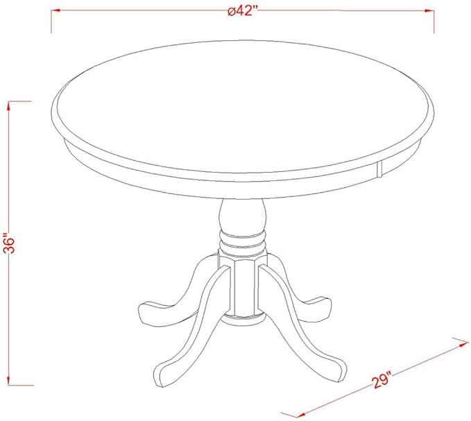 East West Furniture TRCH3-BLK-W 3 Piece Counter Height Dining Table Set Contains a Round Wooden Table and 2 Kitchen Dining Chairs, 42x42 Inch, Black & Cherry