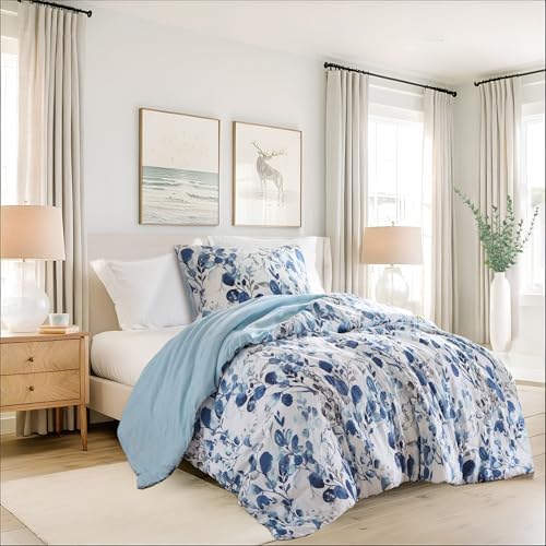 Lightweight Seersucker Botanical Twin Size Comforter Set, 2 Pieces Reversible by REGENCYHEIGHTS