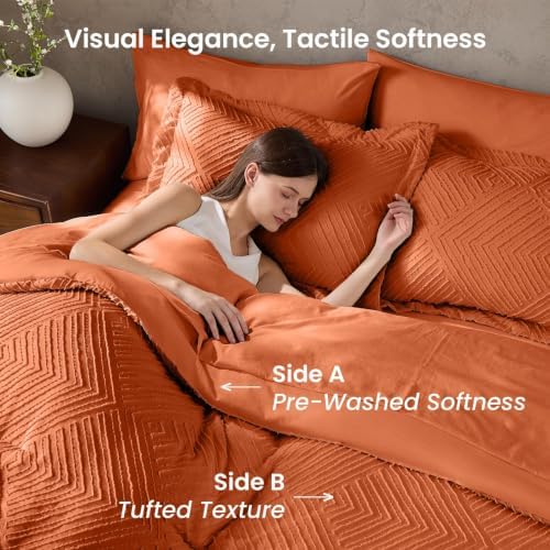 JOLLYVOGUE Queen Comforter Set 7-Piece, Boho Tufted Bed in a Bag - Image 4