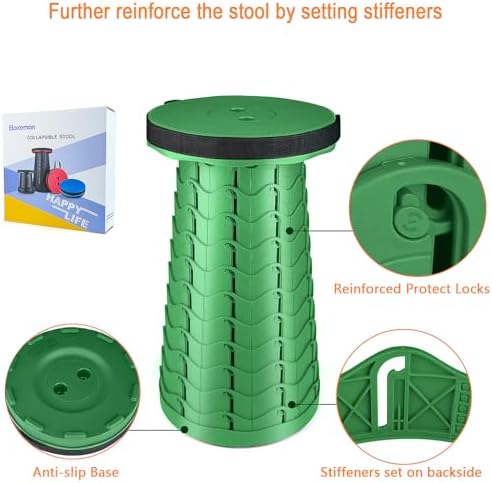 Boreeman Upgraded Folding Stool Lightweight Yet More Sturdy - Image 3