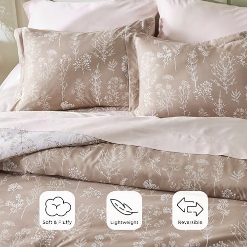 Bedsure Floral Comforter Set Cute Bedding Set Twin/Twin XL Reversible Light - Image 3