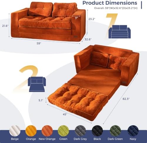 MAXYOYO Folding Sofa Bed, Convertible Sleeper Loveseat - Image 2
