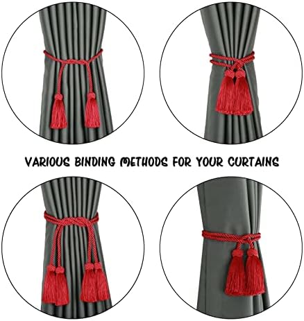 BEL AVENIR 6 Pack Handmade Rope Tassel Curtain Tiebacks - Image 4