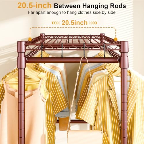 ULIFHOME Rolling Clothes Rack, Clothing Racks - Image 4