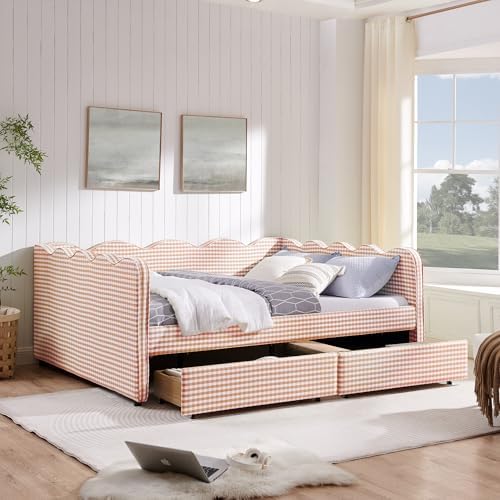 KEIKI Queen Gingham Upholstered Daybed - Image 3