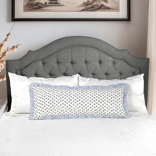 Ridhi Baby Blossams Hand Block Print Ruffle Pillow Sham 36x14 Inch Set of 1 - Image 6