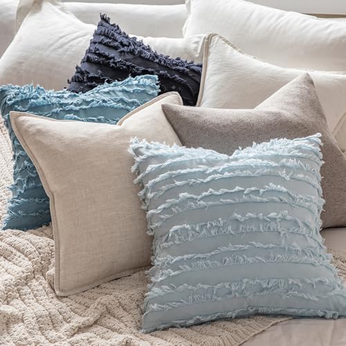 MIULEE Boho Linen Striped Throw Pillow Covers 20x20 - Image 5