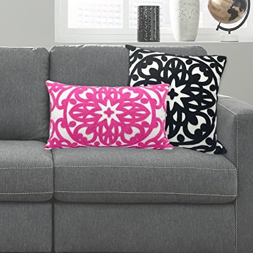 Alysheer Boho Embroidered Lumbar Throw Pillow Cover 12"x 20" - Image 6