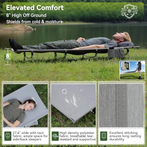 MARCHWAY Lightweight Folding Camping Cot Bed - Image 5