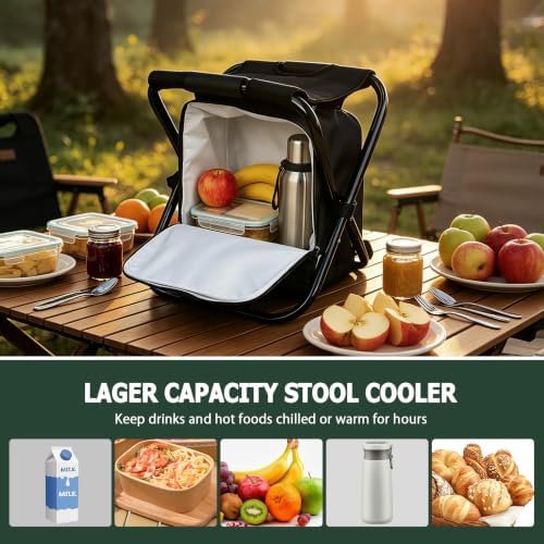 Folding Stool Backpack Cooler, Camping Fishing Chair - Image 5