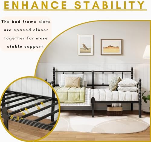 14 Inch Vintage Twin Daybed, Metal Sofa Bed - Image 6