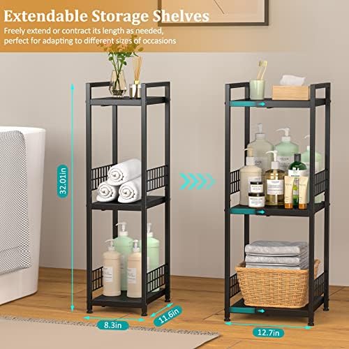 3-Tier Metal Shelving Unit, Expandable, Free-Standing, Open Floor Shelves - Image 3